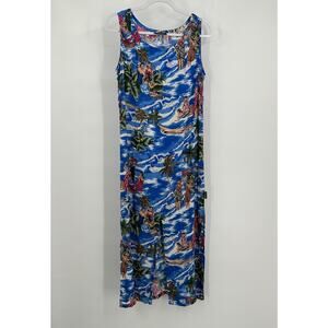 Uluwatu Womens‎ Hawaiian Maxi Dress SIze XL Front Side Slits Hula Surfing Resort